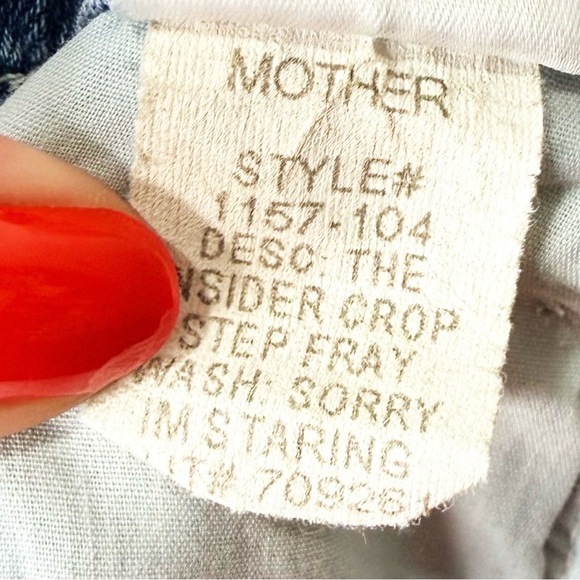 MOTHER Insider Crop Step Fray Jeans Sorry I'm Staring - Picture 14 of 14